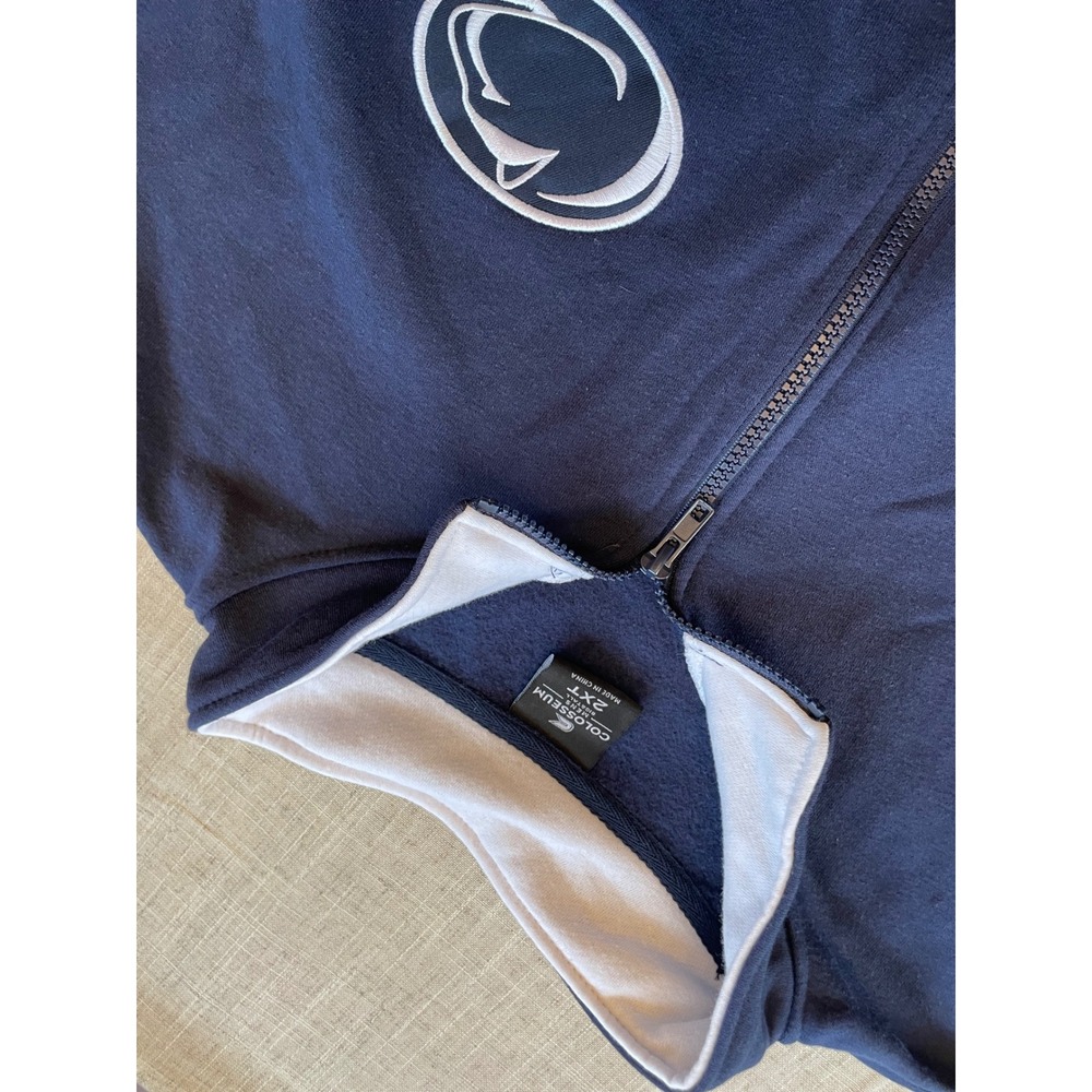 Colosseum Penn State Nittany Lions Navy Quarter Zip Sweatshirt Big Tall 2XT